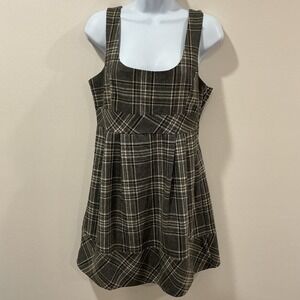 Sand Studio Plaid Pinafore Mini Dress Jumper Academia Twee Size M Wool Blend